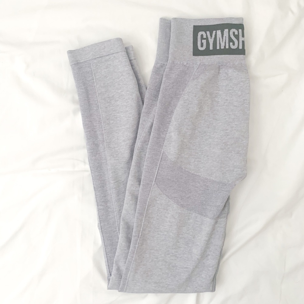 GYMSHARK high waisted flex grey leggings (small)